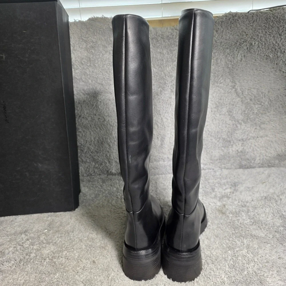 $2320 Marsell Fondello Black Calf Leather Knee High Riding Boots EU‎ 36.5 US 6.5